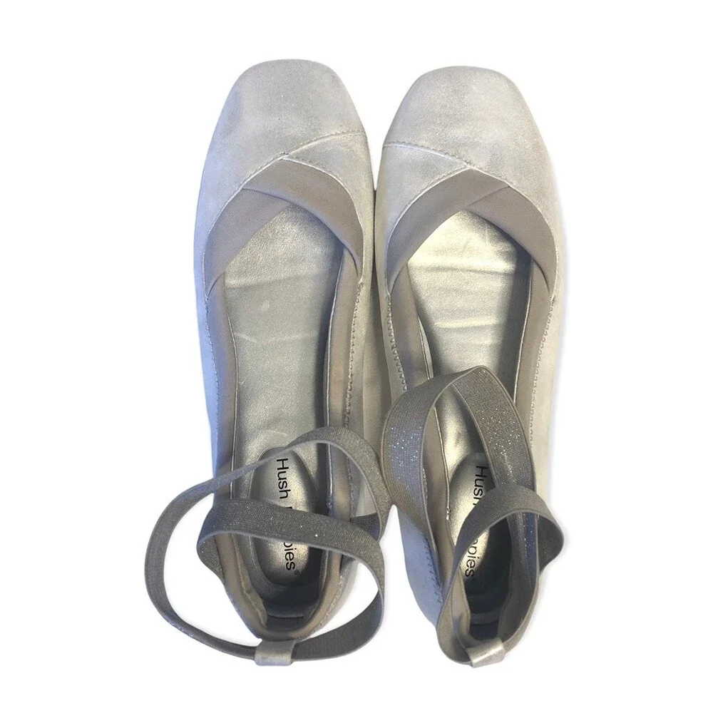 Hush Puppies Girls Silver Strappy Gemma Ballet Flat